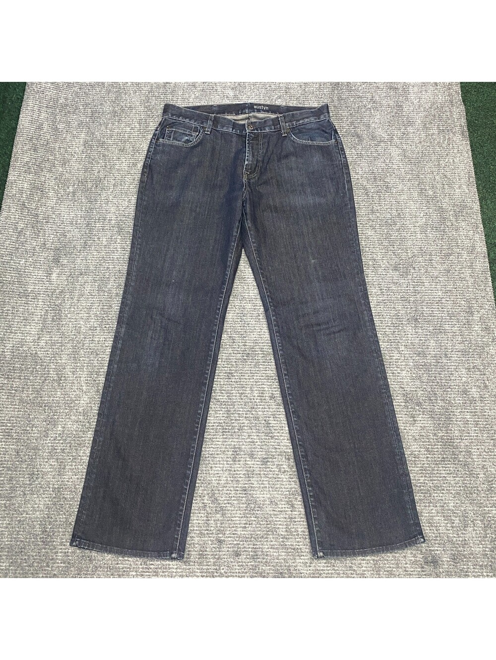 7 For All Mankind Austyn Jeans Mens 38x34 Dark Blue Wash Denim Straight Leg USA